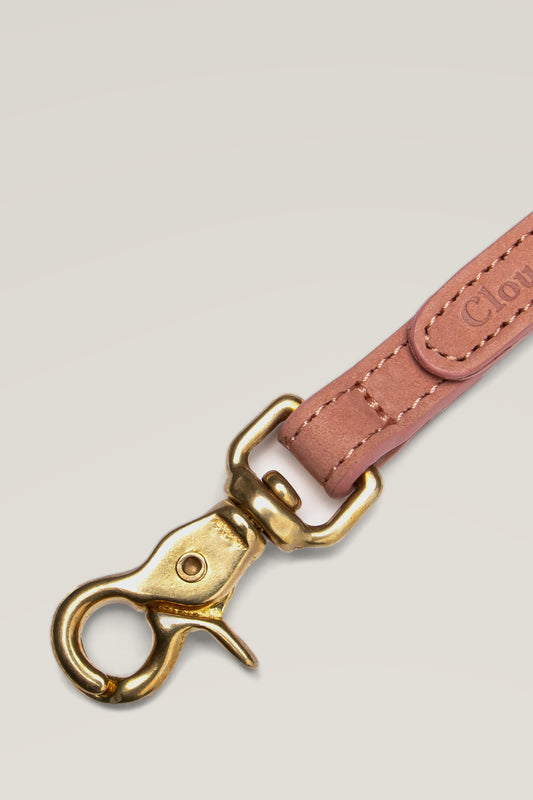 Brass snap hook of the Cloud 7 Tiergarten Peach dog leash, detail