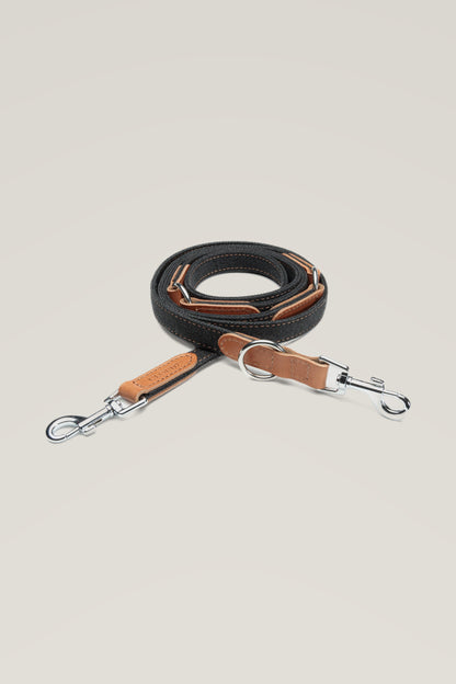 Cloud 7 Tivoli Black-Cognac canvas dog leash, packshot