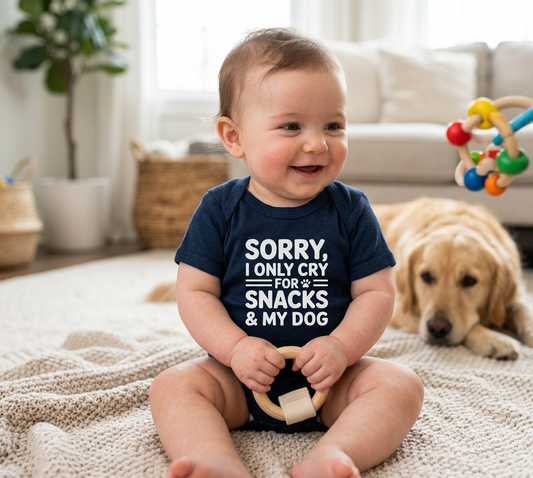 Baby Bodysuit - Sorry I Only Cry For Snacks & My Dog