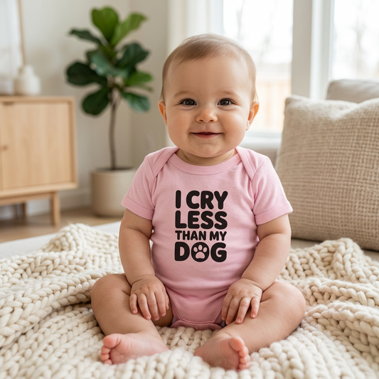 Baby Bodysuit  - I Cry Less Than My Dog