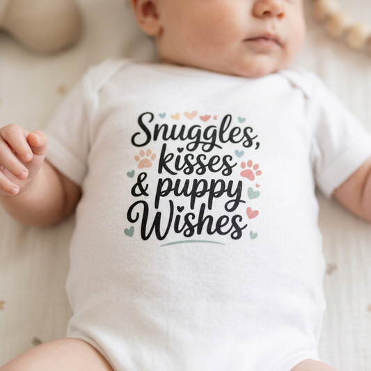 Baby Bodysuit - Snuggles, Kisses & Puppy Wishes