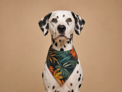 Vibrant all-over print dog bandana design