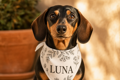 Personalized dog bandana custom name print
