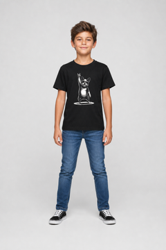 Girl wearing cool French bulldog kids t-shirt