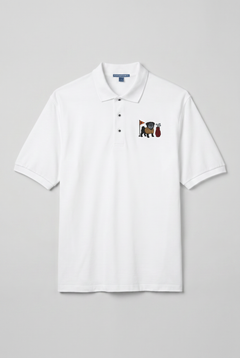 Black Pug Golfer - Embroidered Polo Shirt