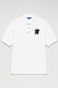 Schwarzer Labrador Golfball – Besticktes Polo-Shirt