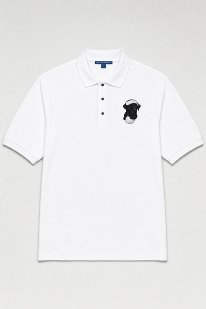 Schwarzer Labrador Golfball – Besticktes Polo-Shirt