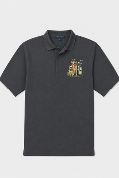 Golden Retriever Golfer – Besticktes Polo-Shirt