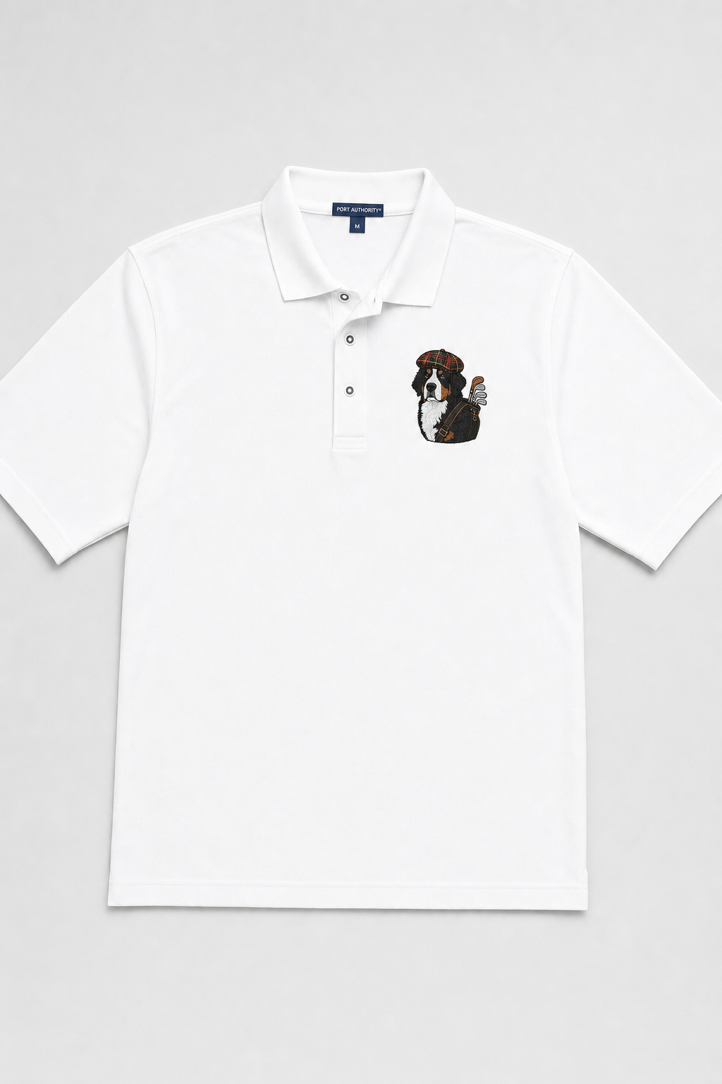 Bernese Golfer Tartan - Embroidered Polo Shirt