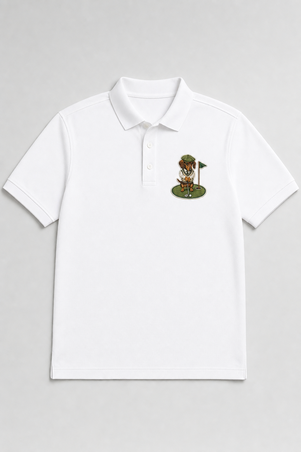 Dachshund Golfer Green - Embroidered Polo Shirt