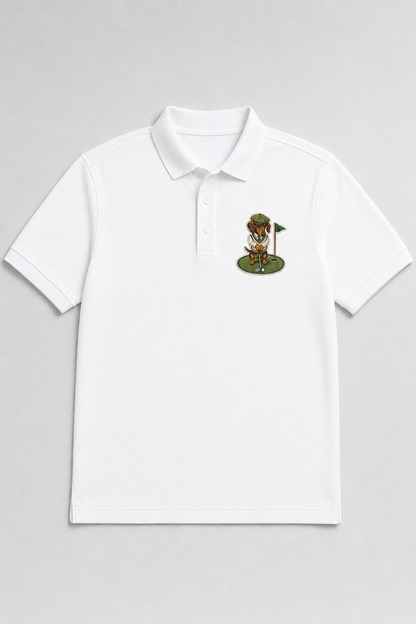 Dachshund Golfer Green - Embroidered Polo Shirt