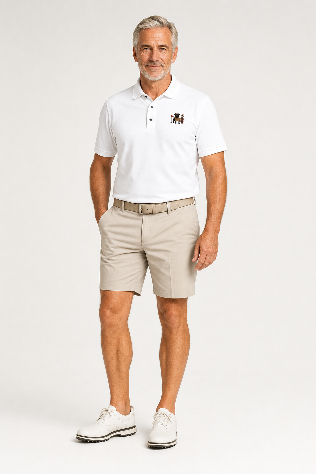 Black Pug Golfer - Embroidered Polo Shirt