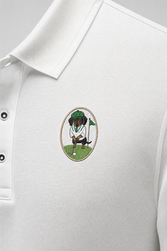 Dachshund Golf Polo Shirt, Embroidered Wiener Dog Crest