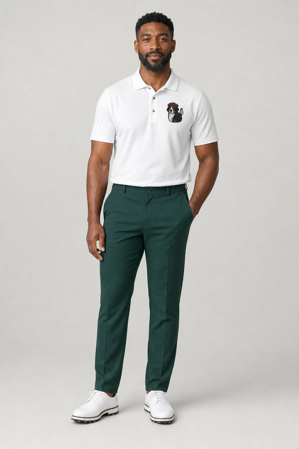 Bernese Golfer Tartan - Embroidered Polo Shirt