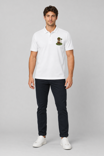 Dachshund Golfer Green - Embroidered Polo Shirt