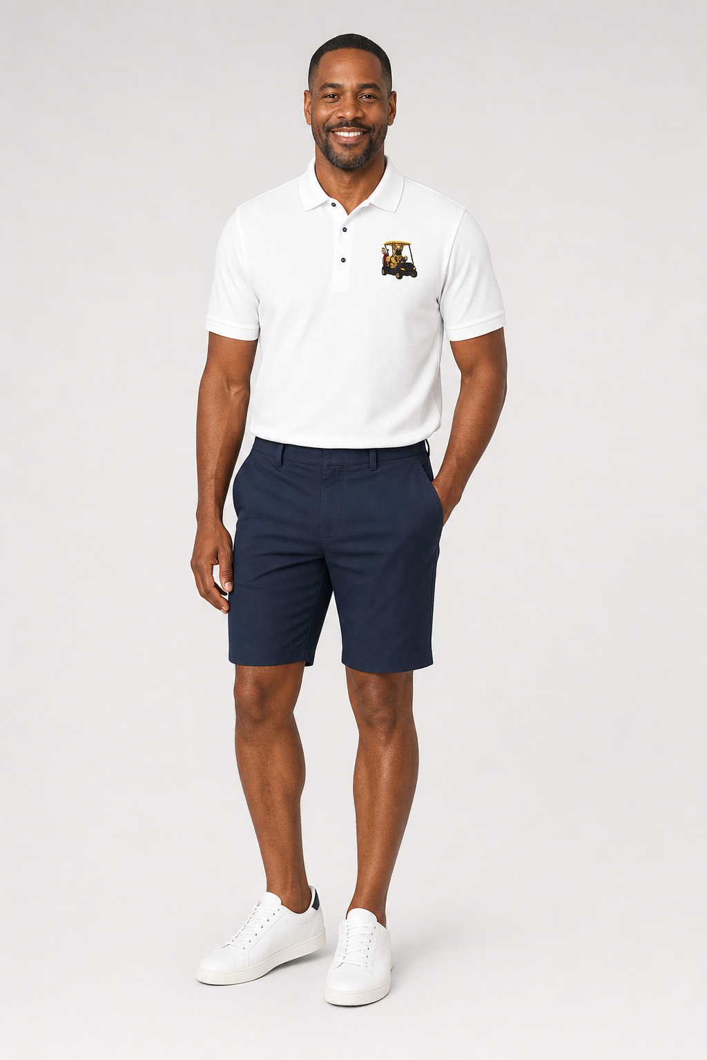 French Bulldog Golf Cart - Embroidered Polo Shirt