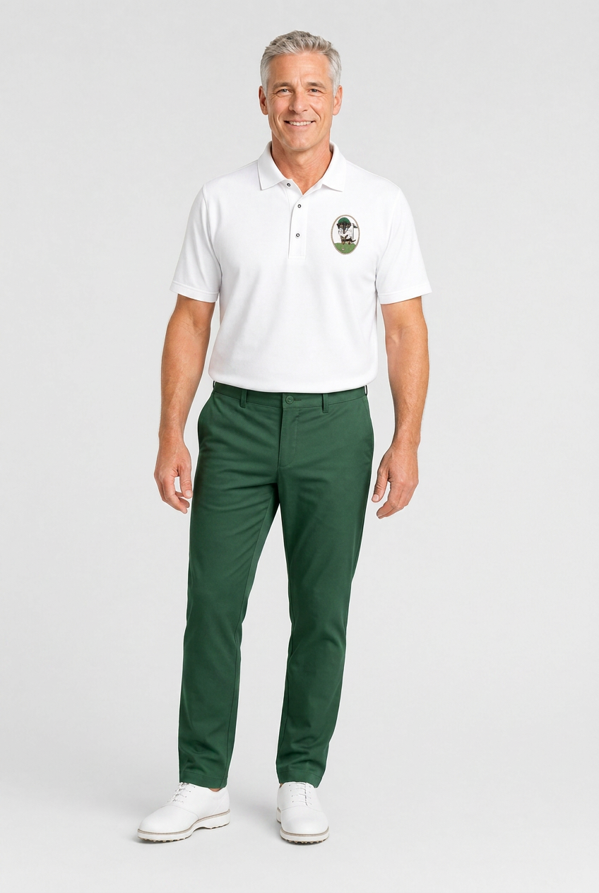 Dachshund Golf Polo Shirt, Embroidered Wiener Dog Crest