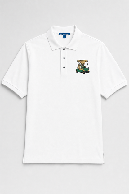 Frenchie Golf Cart Green - Embroidered Polo Shirt