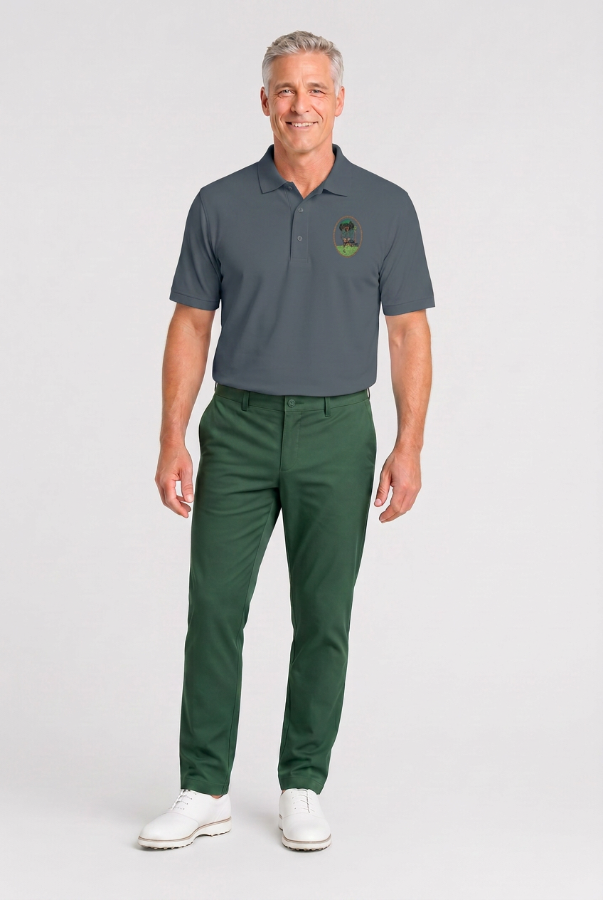 Dachshund Golf Polo Shirt, Embroidered Wiener Dog Crest