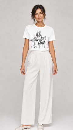 French Bulldog Cafe T-Shirt - Dog & Coffee Lover Tee