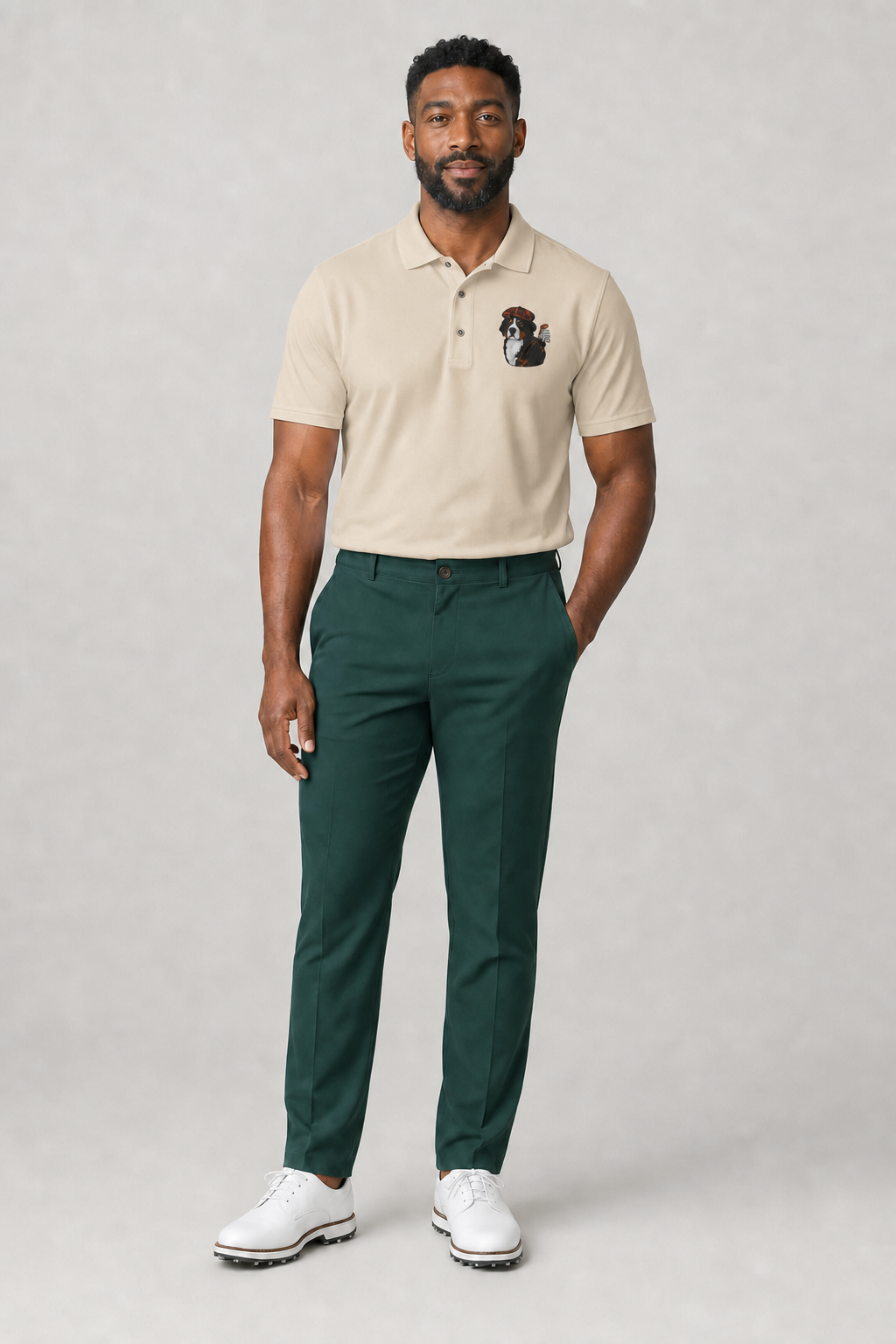 Bernese Golfer Tartan - Embroidered Polo Shirt
