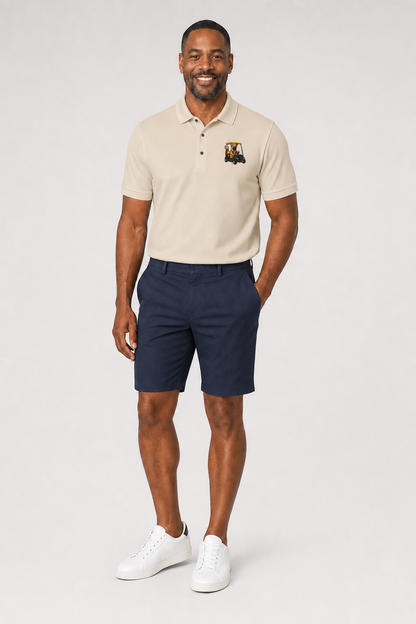 French Bulldog Golf Cart - Embroidered Polo Shirt