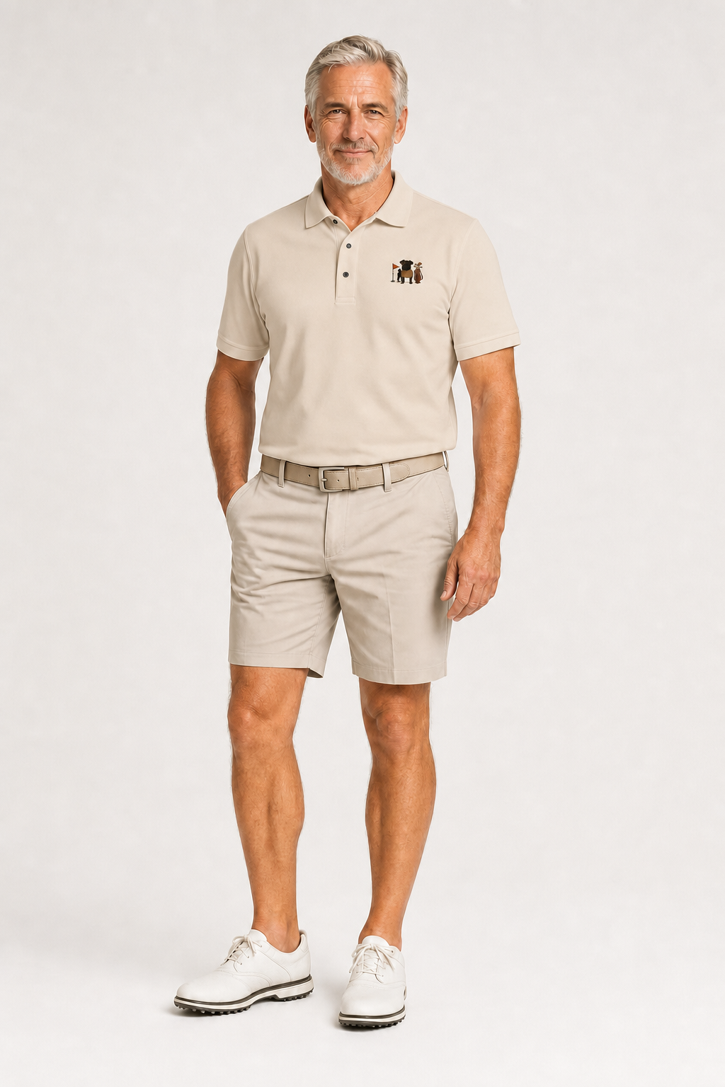 Black Pug Golfer - Embroidered Polo Shirt