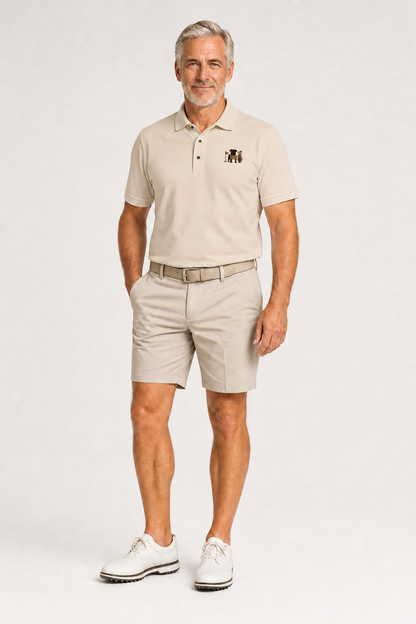 Black Pug Golfer - Embroidered Polo Shirt