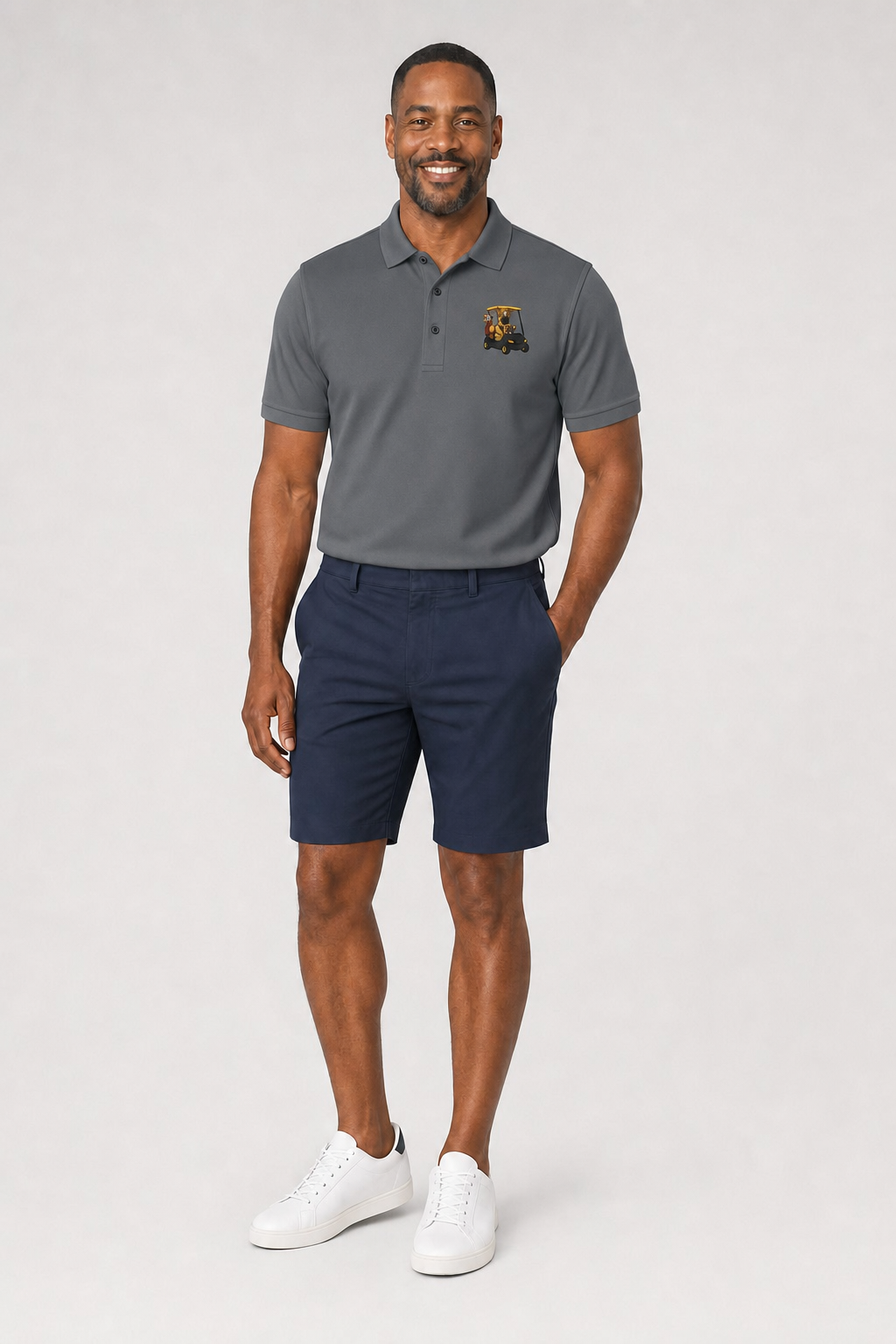 French Bulldog Golf Cart - Embroidered Polo Shirt