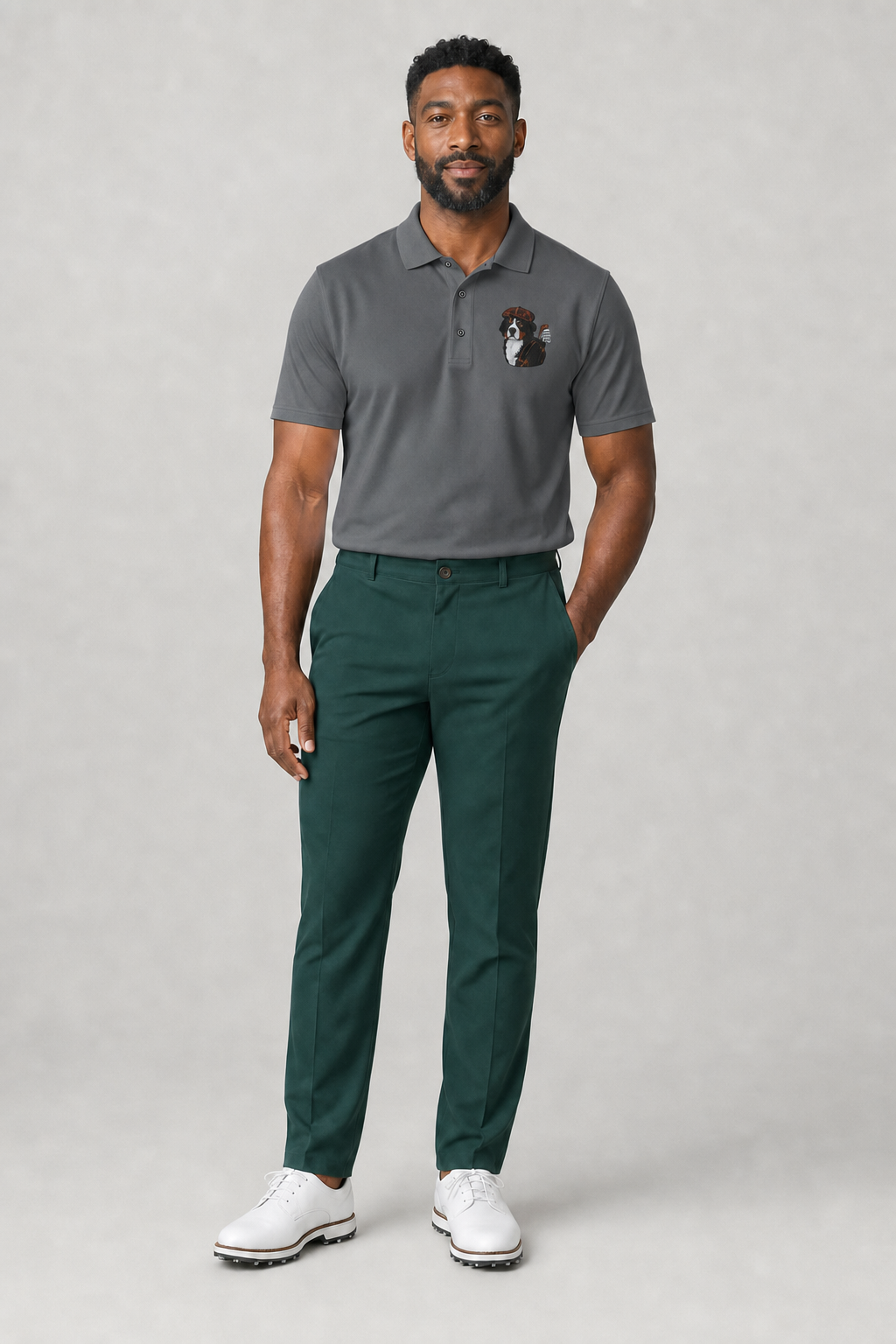 Bernese Golfer Tartan - Embroidered Polo Shirt