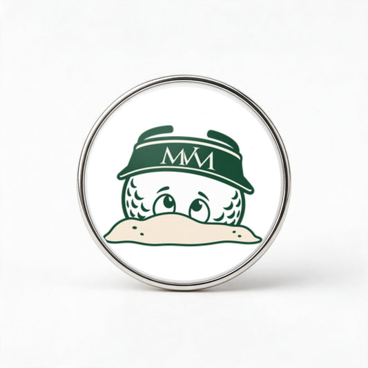 Bunker Buddy Printed Golf Ball Marker in Forest Green Cream, front view, SitHappens