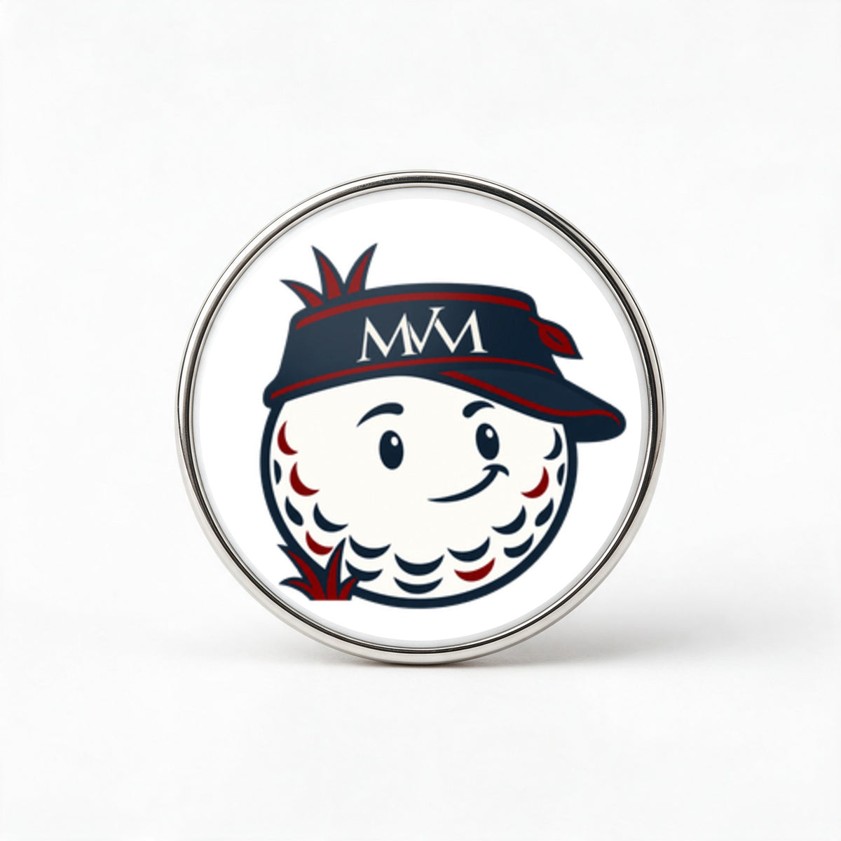 Rough Day Printed Golf Ball Marker in Navy Burgundy, front view, SitHappens