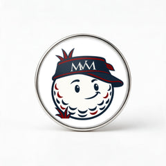Rough Day Printed Golf Ball Marker in Navy Burgundy, front view, SitHappens