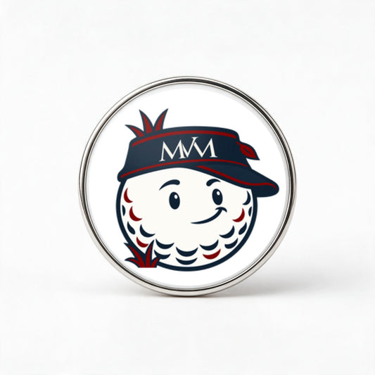 Rough Day Printed Golf Ball Marker in Navy Burgundy, front view, SitHappens