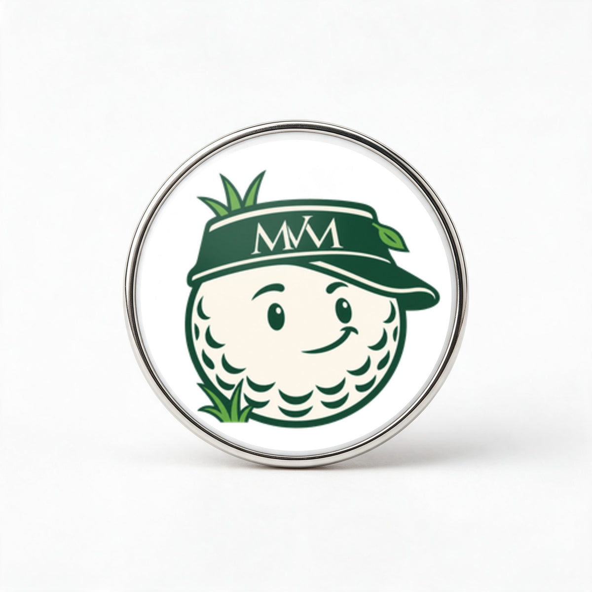 Rough Day Printed Golf Ball Marker in Forest Green Cream, front view, SitHappens