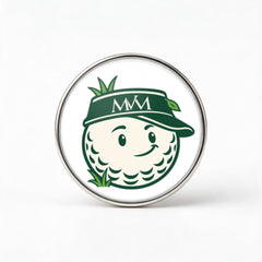 Rough Day Printed Golf Ball Marker in Forest Green Cream, front view, SitHappens