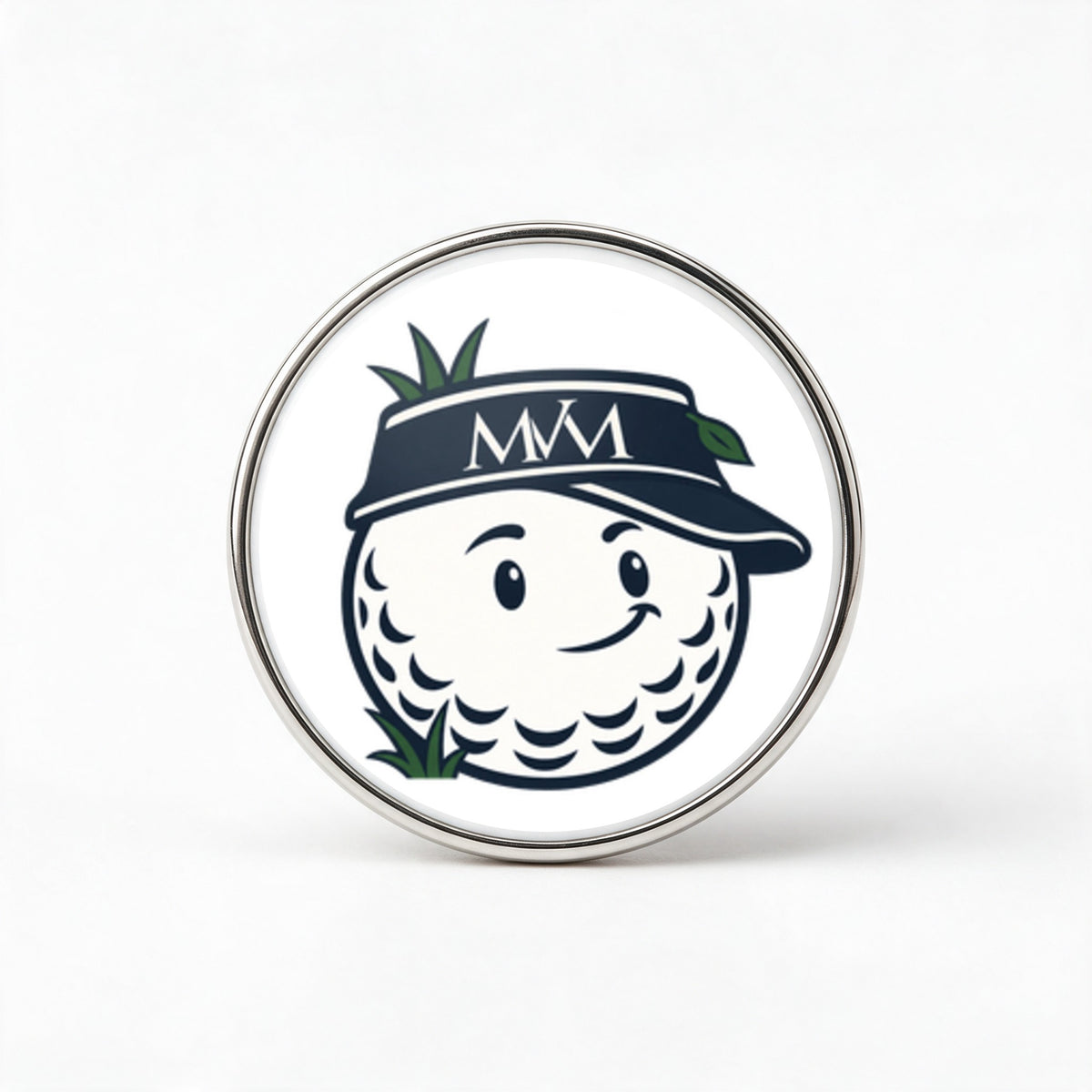 Rough Day Printed Golf Ball Marker in Navy Cream, front view, SitHappens