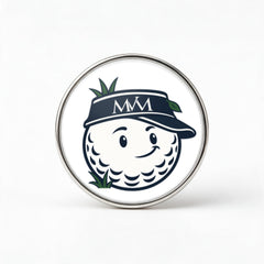 Rough Day Printed Golf Ball Marker in Navy Cream, front view, SitHappens