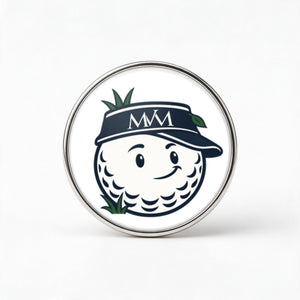 Rough Day Printed Golf Ball Marker in Navy Cream, front view, SitHappens