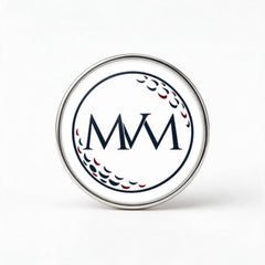 Pure Ball Printed Golf Ball Marker in Navy Burgundy, front view, SitHappens
