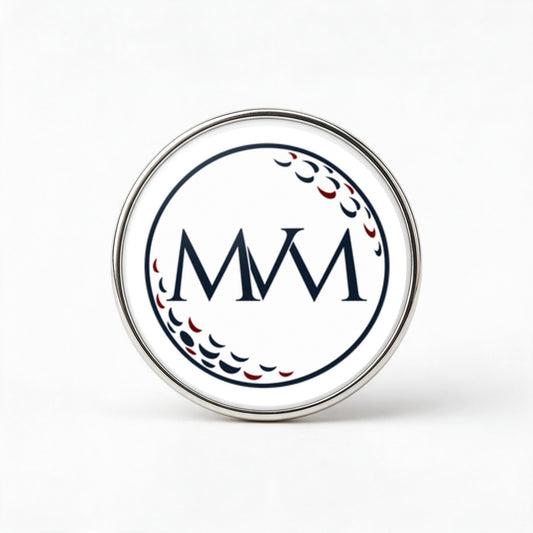 Pure Ball Printed Golf Ball Marker in Navy Burgundy, front view, SitHappens
