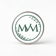 Pure Ball Printed Golf Ball Marker in Forest Green Cream, front view, SitHappens