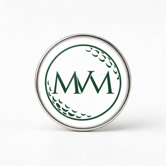Pure Ball Printed Golf Ball Marker in Forest Green Cream, front view, SitHappens
