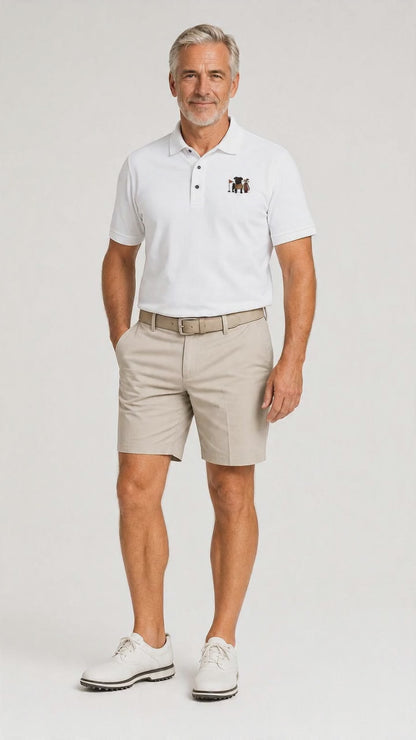Black Pug Golfer - Embroidered Polo Shirt
