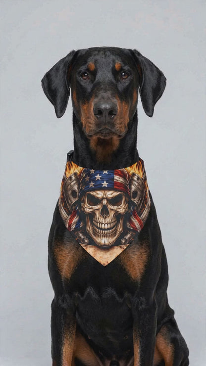 Hundebandana – Biker Skull Style
