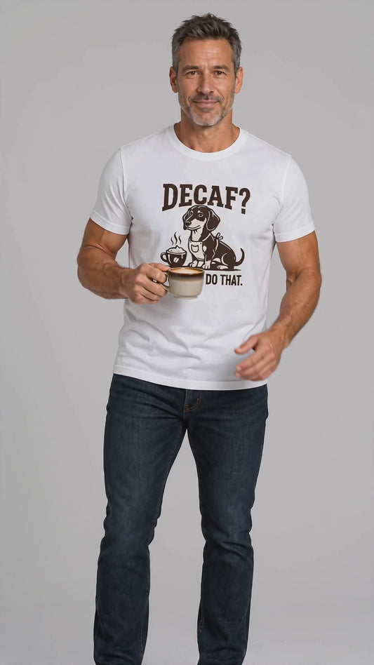 Dackel Kaffee T-Shirt – Decaf? Nein Danke.