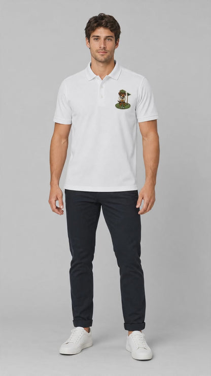 Dachshund Golfer Green - Embroidered Polo Shirt