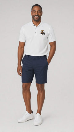 Französische Bulldogge Golfcart – Besticktes Polo-Shirt