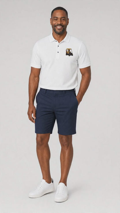 French Bulldog Golf Cart - Embroidered Polo Shirt