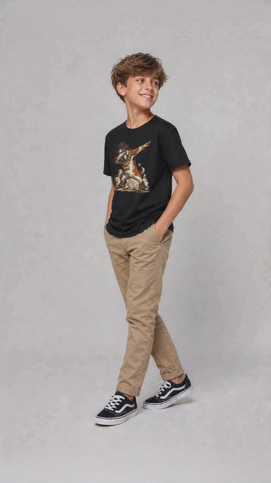 Dabbing Hund Kinder T-Shirt – Lustiges Cooles Hunde Shirt